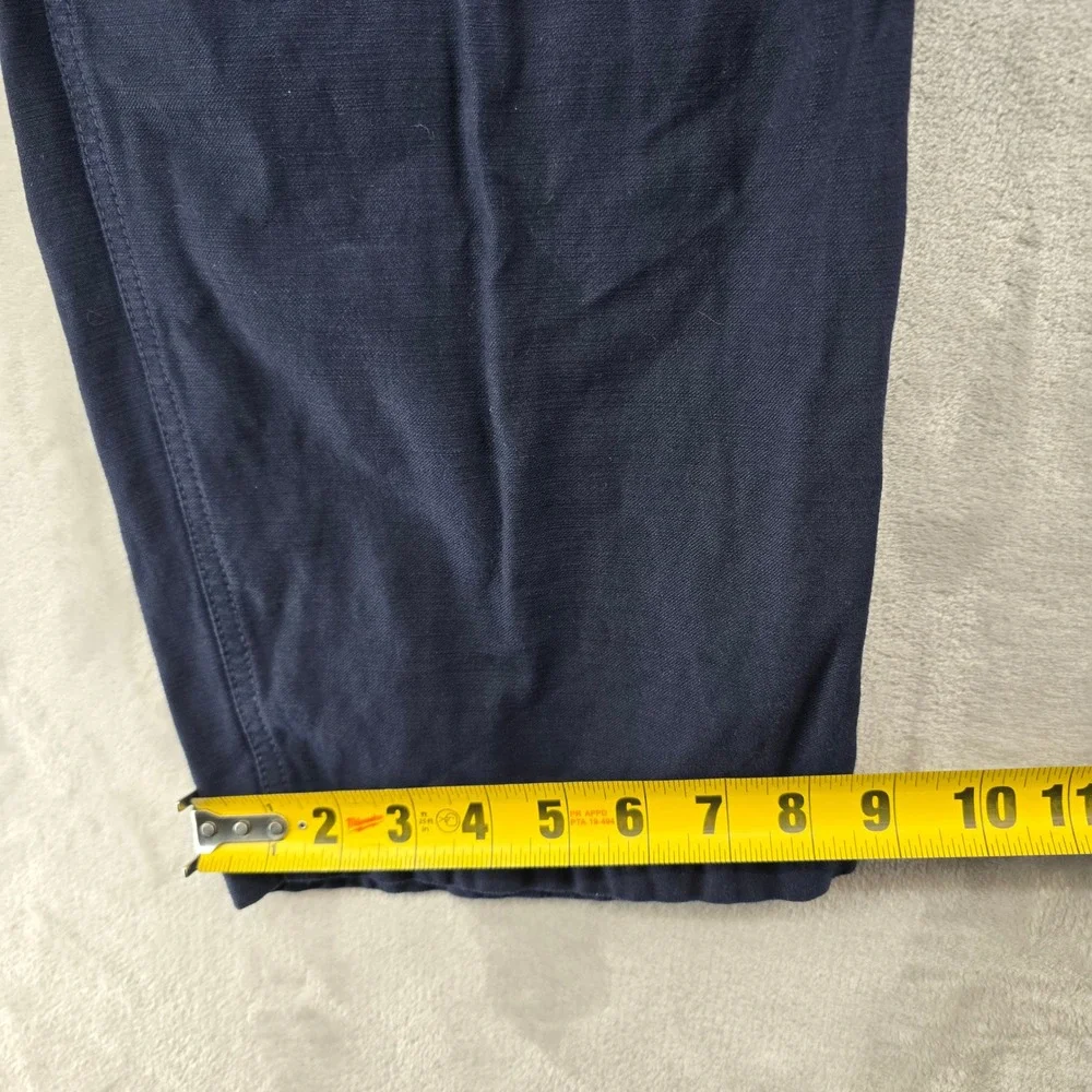 Porter James Sports Fatigue Pants Mens Medium Navy Blue Drawstring Trousers